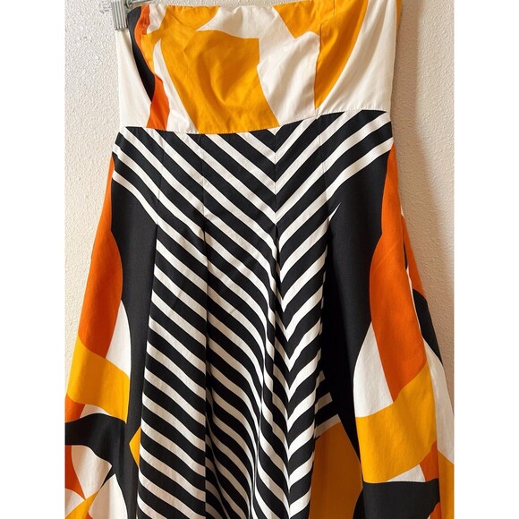 Tabitha Anthropologie Strapless Maxi Dress Size 2 Geometric Chevron Abstract - Picture 4 of 6